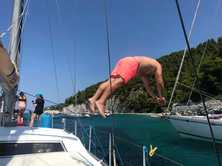 A backflip off the boat