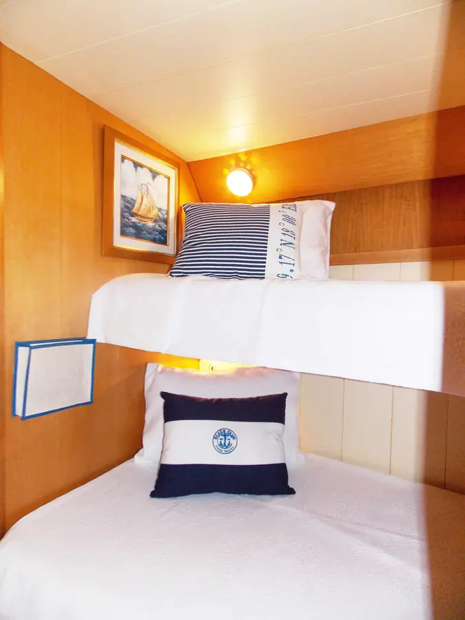 A cabin with bunk beds