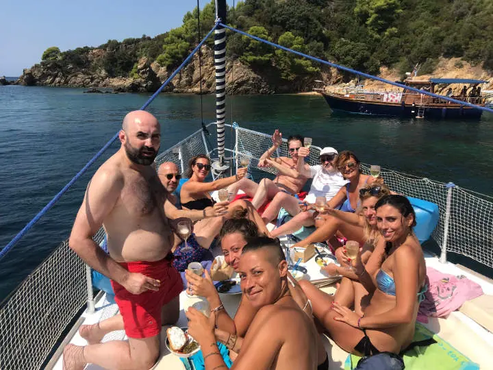 A group on the foredeck