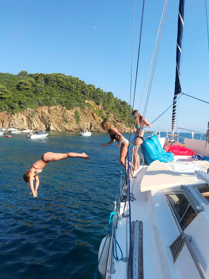 Diving off the side