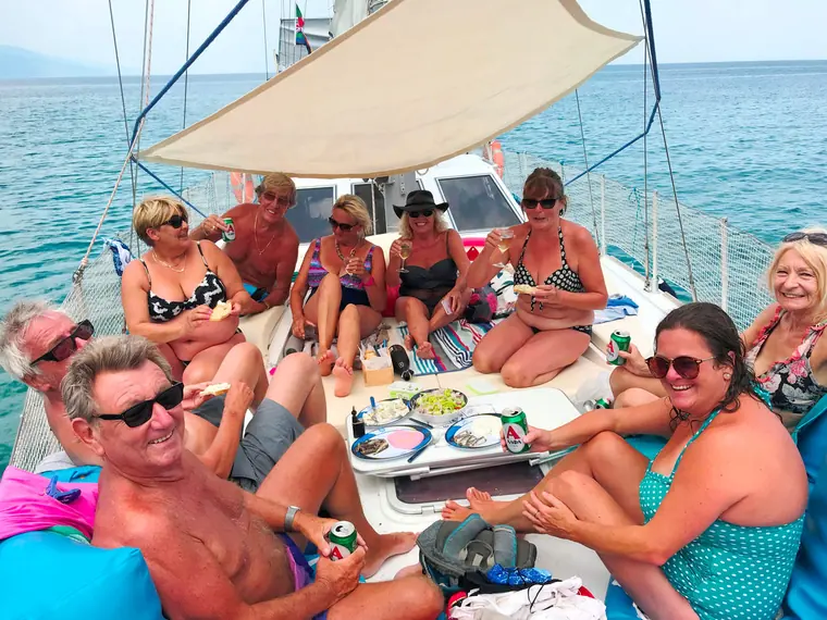 Guests relaxing at the bow