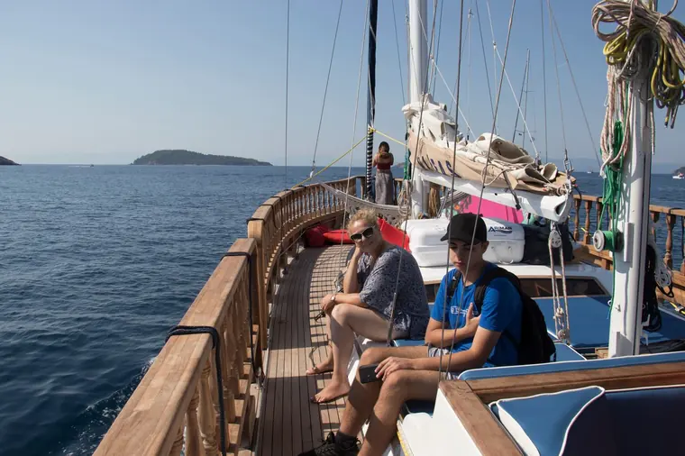Guests relaxing on the aft deck