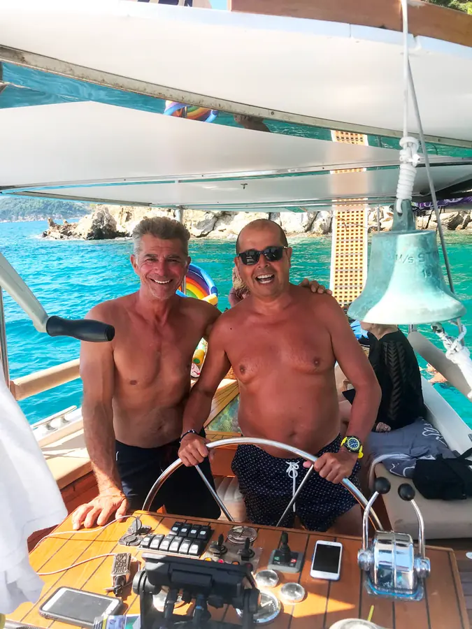 Guests taking the helm