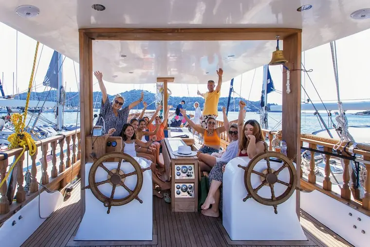 Guests waving from the cockpit