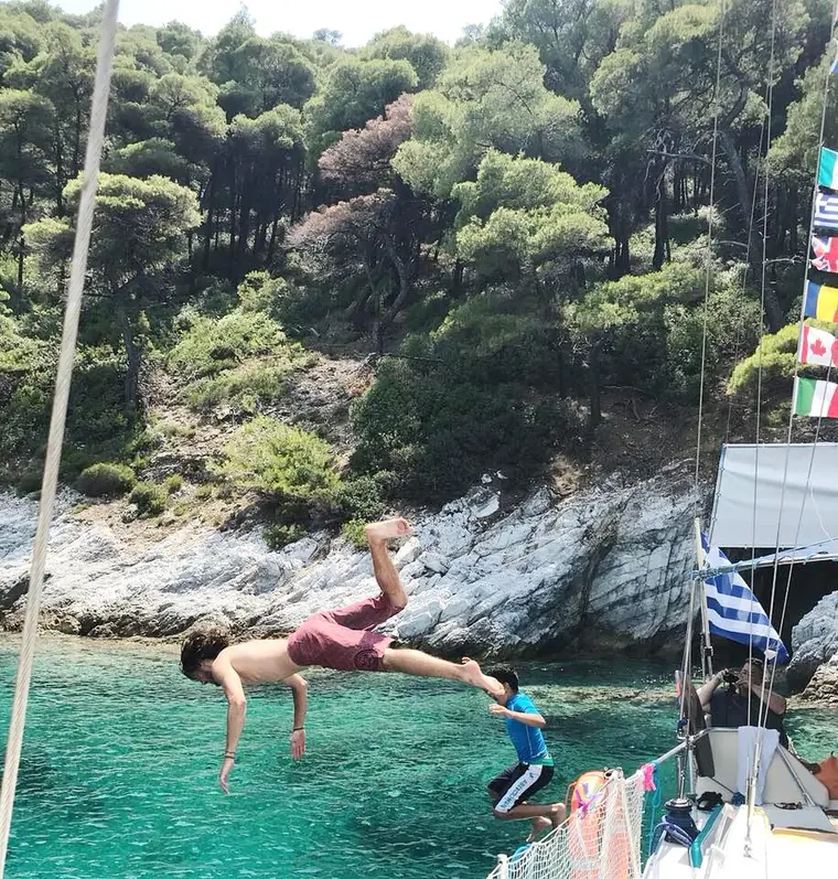 Jumping off the rocks
