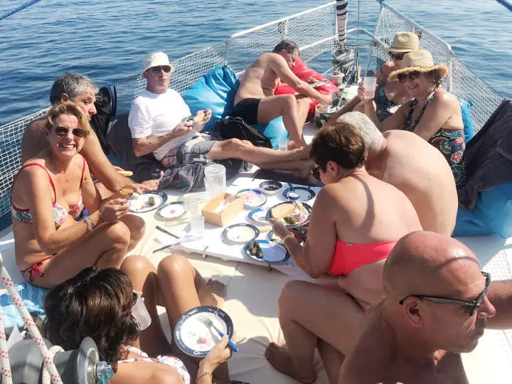 Lunch on the foredeck