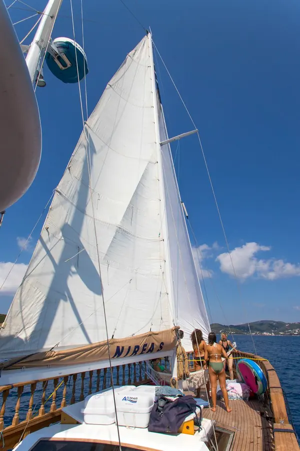 The mainsail against the sky